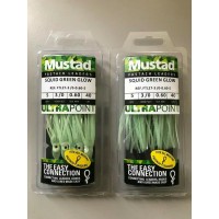 Mustad Fastach Leaders Squid Green Glow 3/0 40 lbs